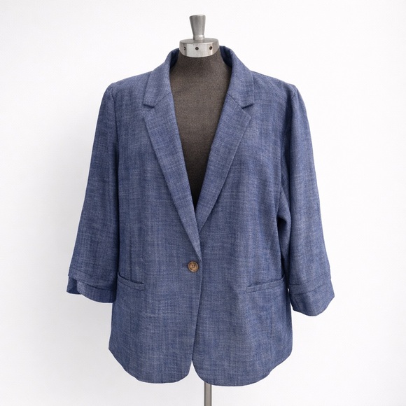 LC Lauren Conrad Jackets & Blazers - NWT LC Lauren Conrad Blue Blazer Single Button Lightweight Jacket - XXL